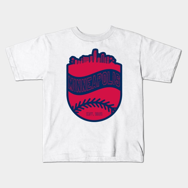 Minneapolis Baseball 02 Kids T-Shirt by Juancuan
